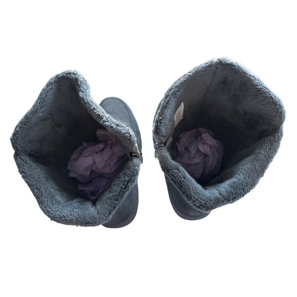 Lands End Gray Winter Boots Quilted Insulated Fur-Lined Snow Mid Calf Size 7.5 - Picture 5 of 8